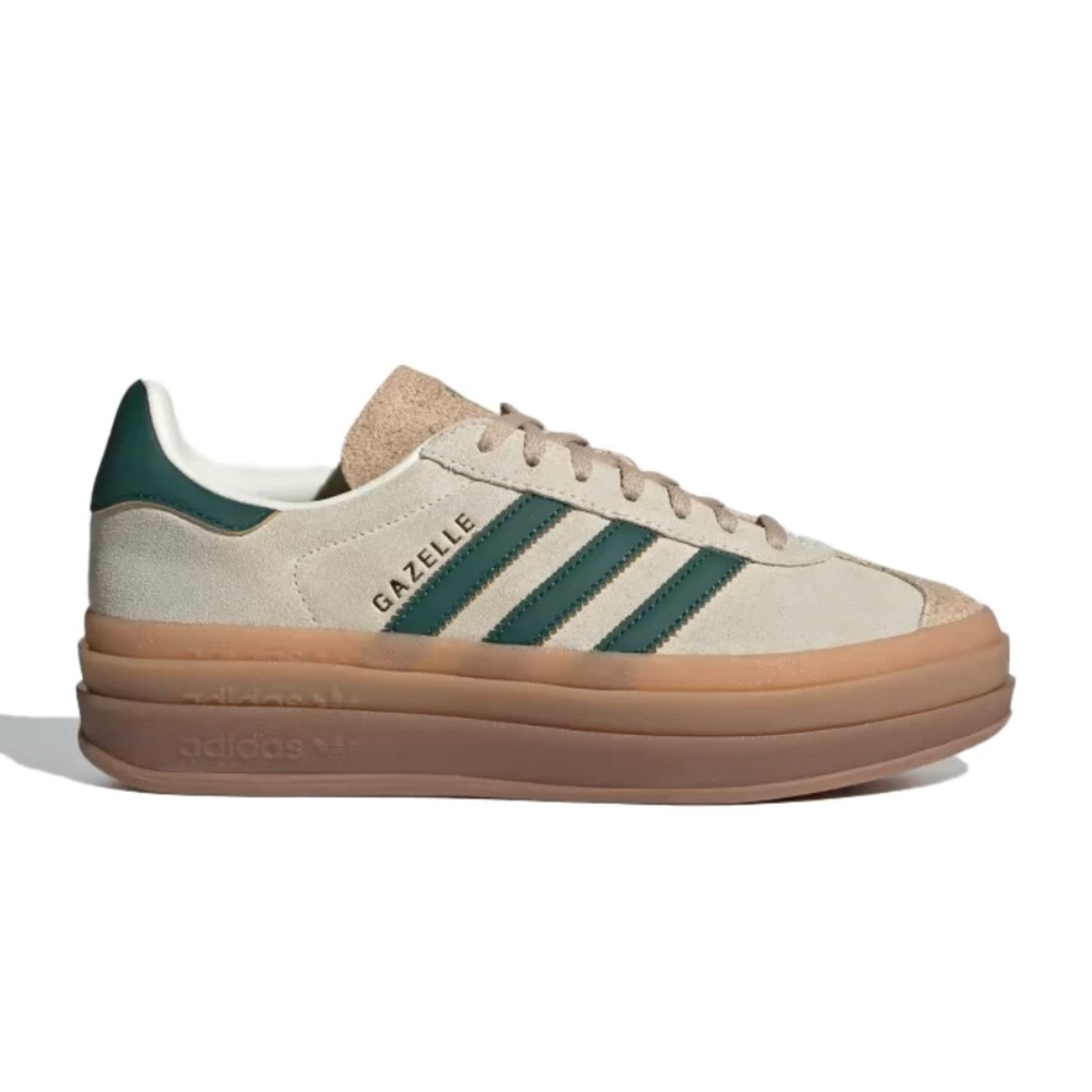 Adidas Gazelle Bold Cream Green Beige Suede Platform Sneakers Size Women’s 7
